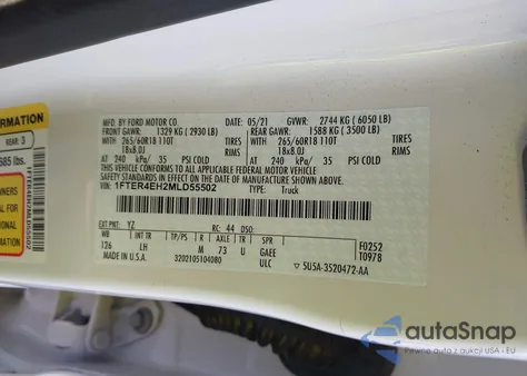 2021 Ford Ranger Xl z USA, uszkodzony, nr VIN 1FTER4EH2MLD55502